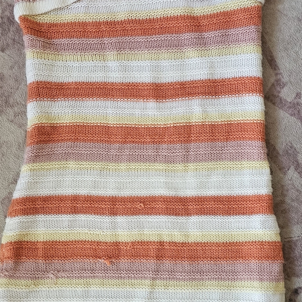 Source Unknown Strapless Dress in Orange, Yellow, and White